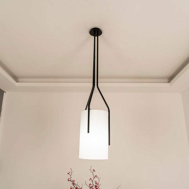 Linen & Brass Tall Chandelier