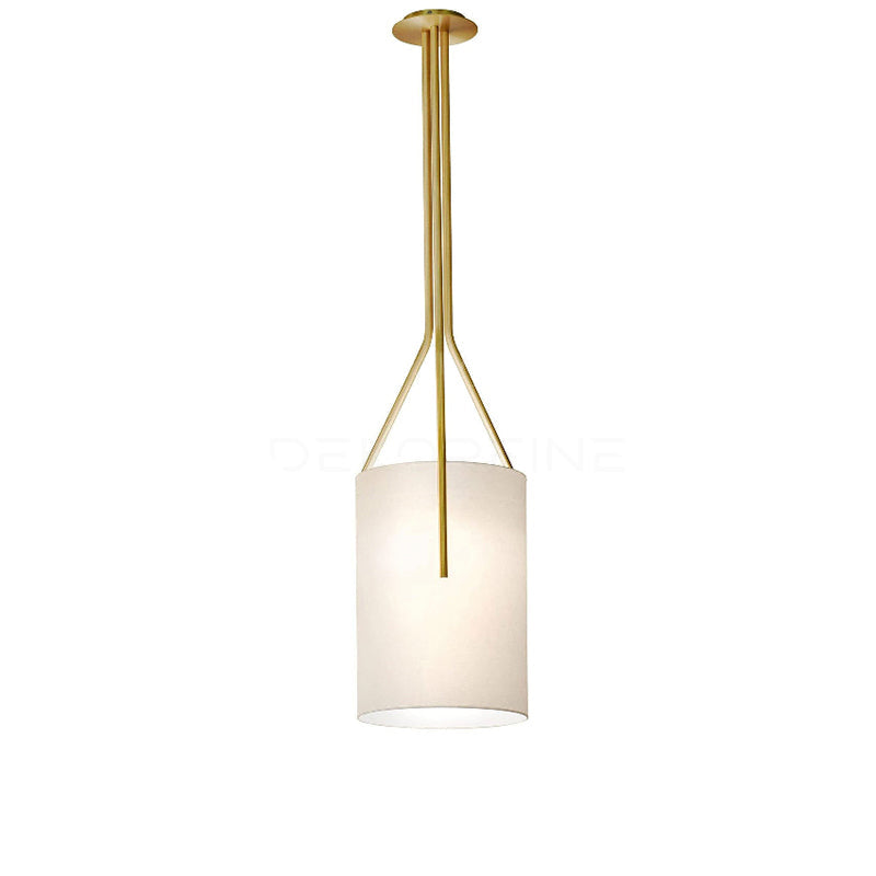 Linen & Brass Tall Chandelier