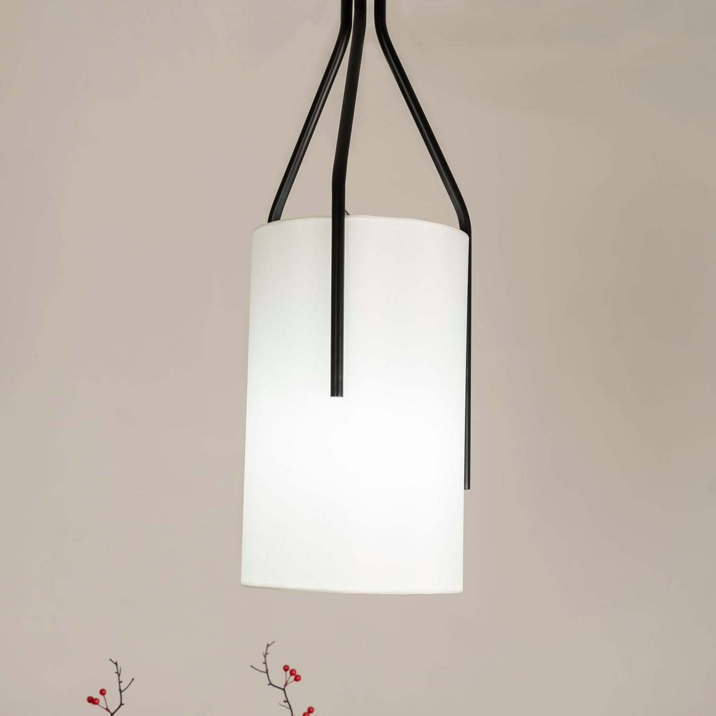 Linen & Brass Tall Chandelier