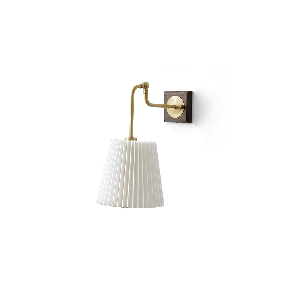 Calvrane Brass Pleated Wall Sconce