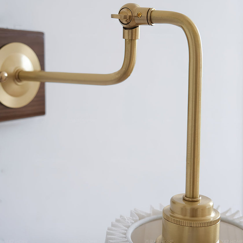 Calvrane Brass Pleated Wall Sconce