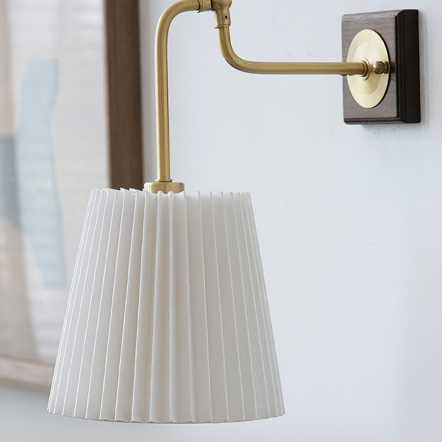 Calvrane Brass Pleated Wall Sconce