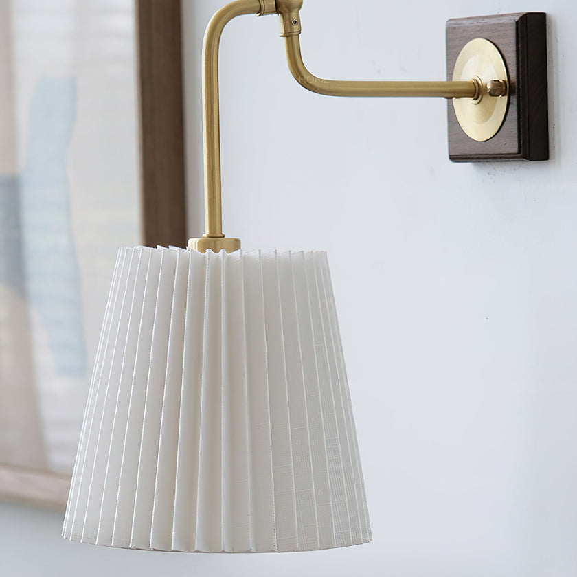 Calvrane Brass Pleated Wall Sconce