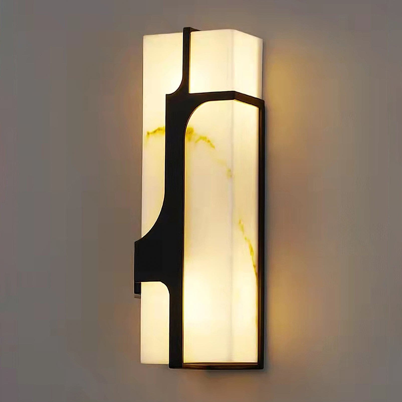Modern Alabaster Brass Wall Light