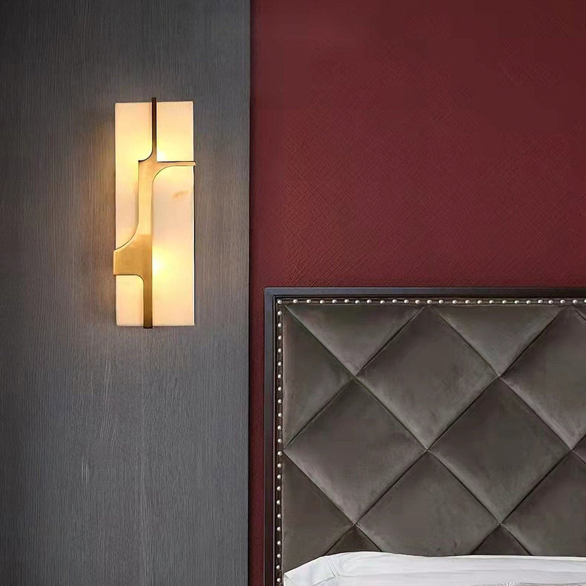 Modern Alabaster Brass Wall Light