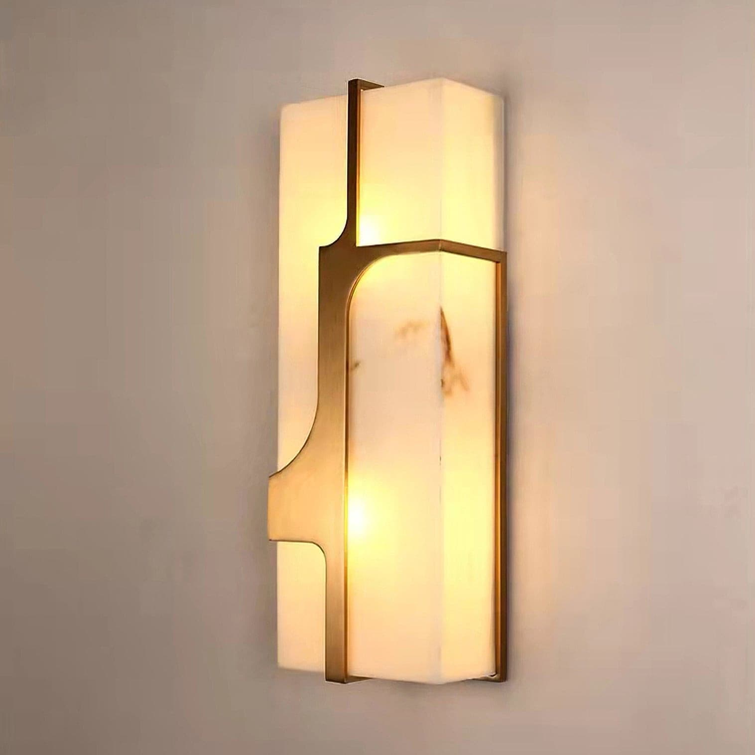 Modern Alabaster Brass Wall Light