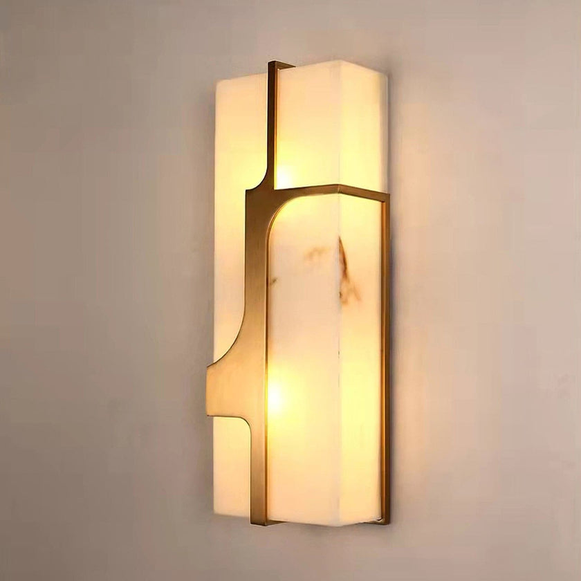 Modern Alabaster Brass Wall Light