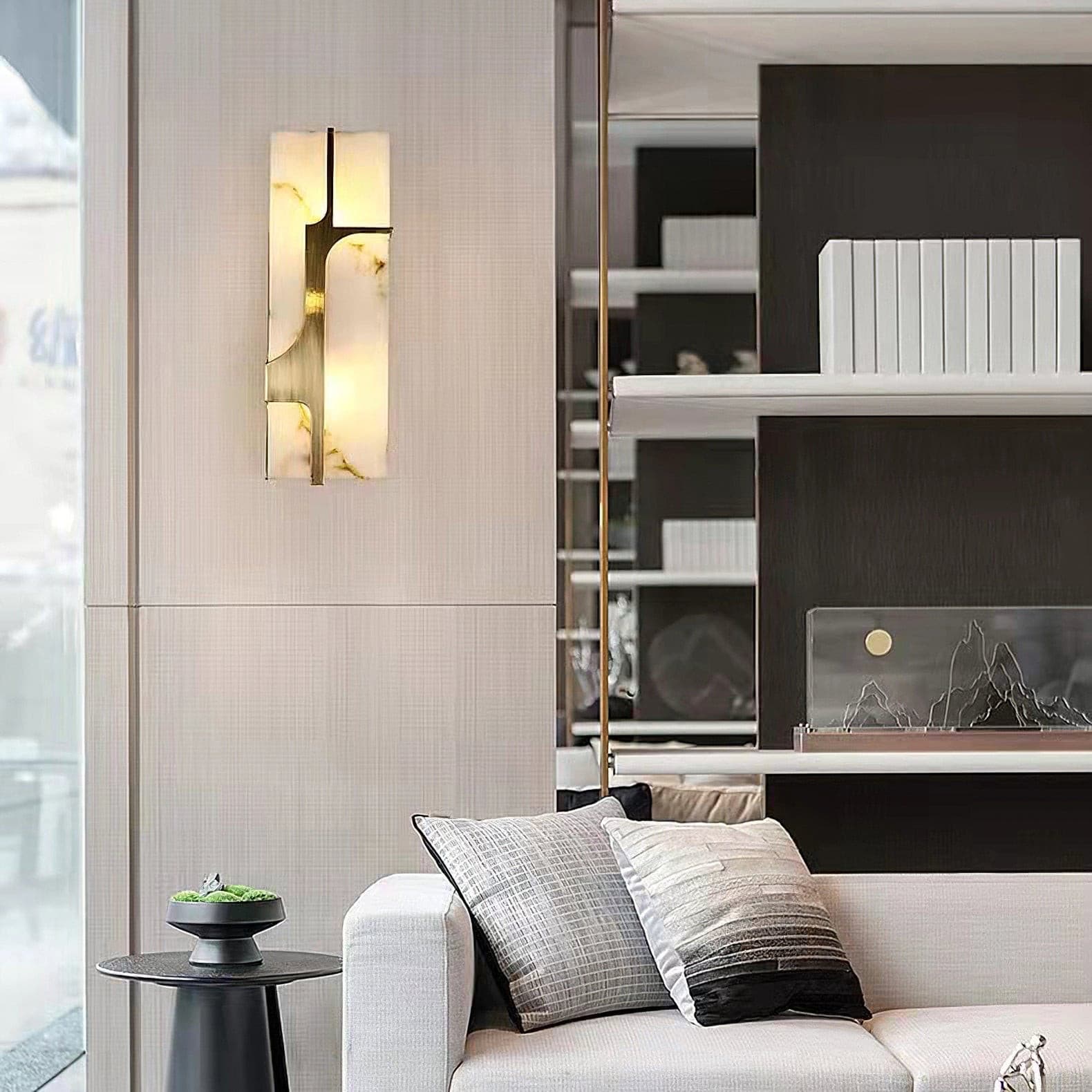 Modern Alabaster Brass Wall Light