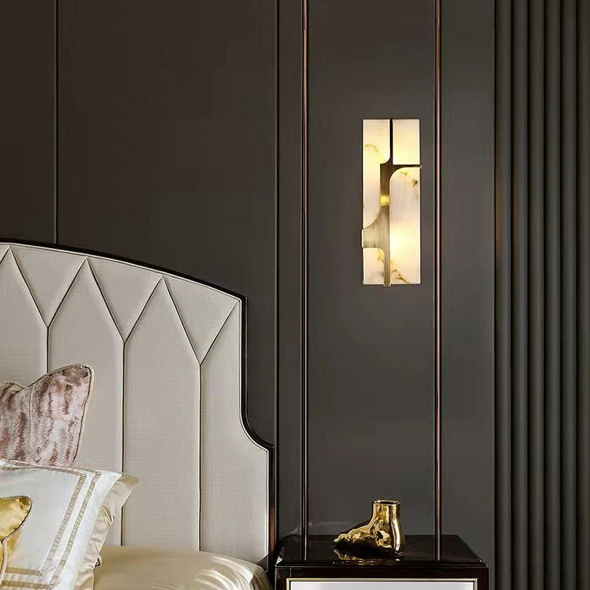 Modern Alabaster Brass Wall Light