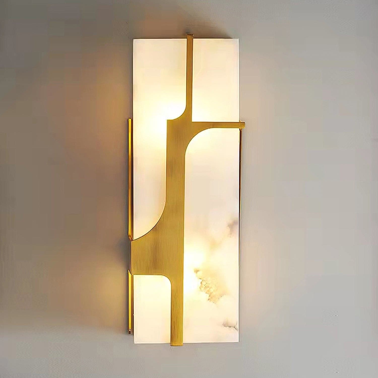 Modern Alabaster Brass Wall Light