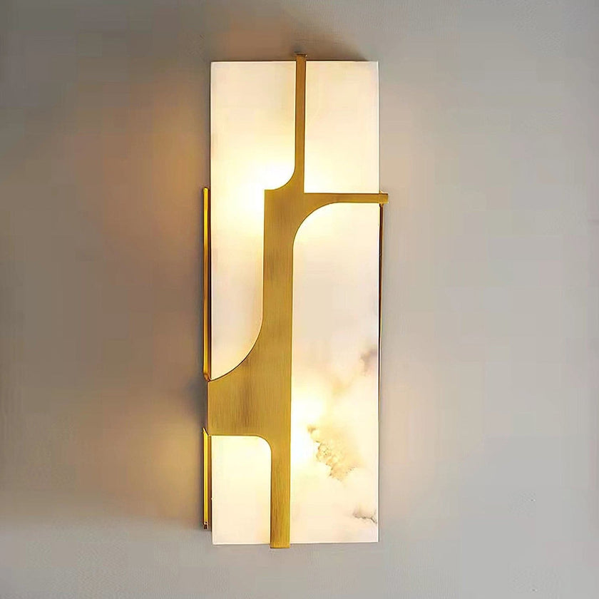 Modern Alabaster Brass Wall Light
