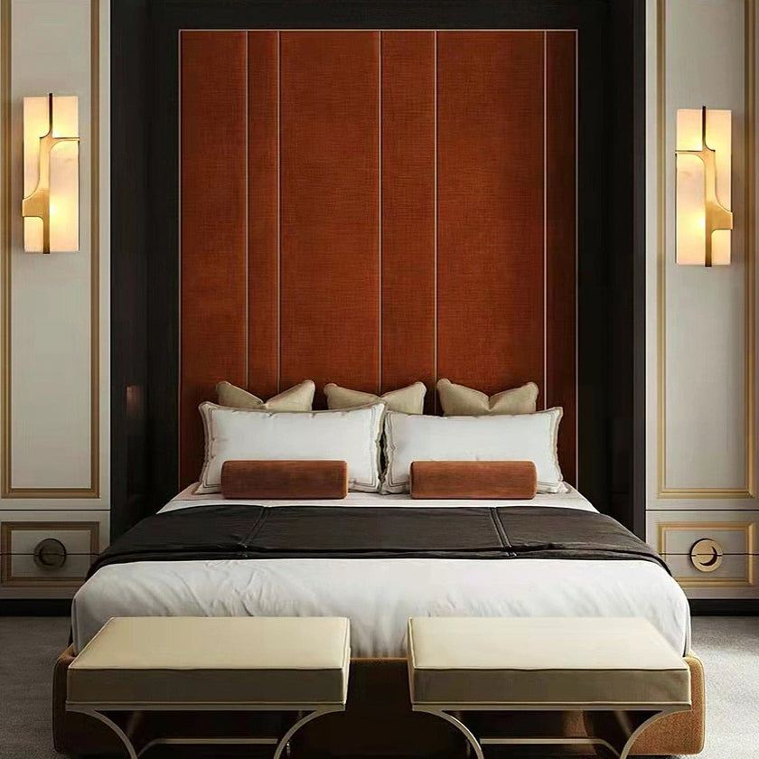 Modern Alabaster Brass Wall Light