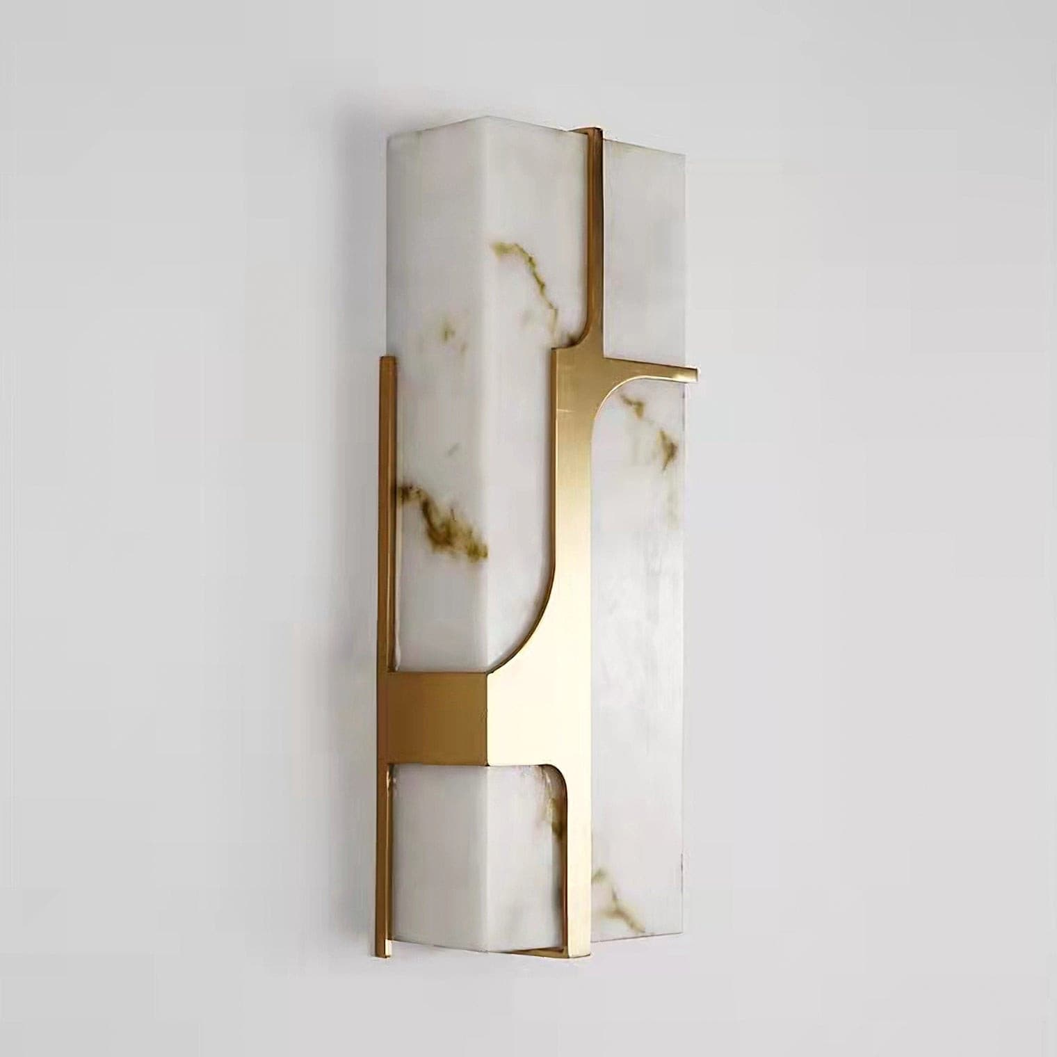 Modern Alabaster Brass Wall Light