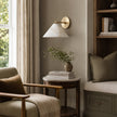 Calvrane Alabaster Brass Cone Wall Sconce