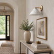 Calvrane Alabaster Brass Cone Wall Sconce