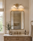 Calvrane Alabaster Brass Cone Wall Sconce