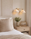 Calvrane Alabaster Brass Cone Wall Sconce