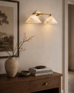 Calvrane Alabaster Brass Cone Wall Sconce