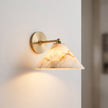 Calvrane Alabaster Brass Cone Wall Sconce