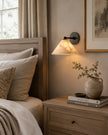 Calvrane Alabaster Brass Cone Wall Sconce