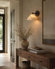 Calvrane Alabaster Brass Cone Wall Sconce