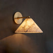 Calvrane Alabaster Brass Cone Wall Sconce
