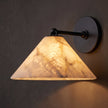Calvrane Alabaster Brass Cone Wall Sconce