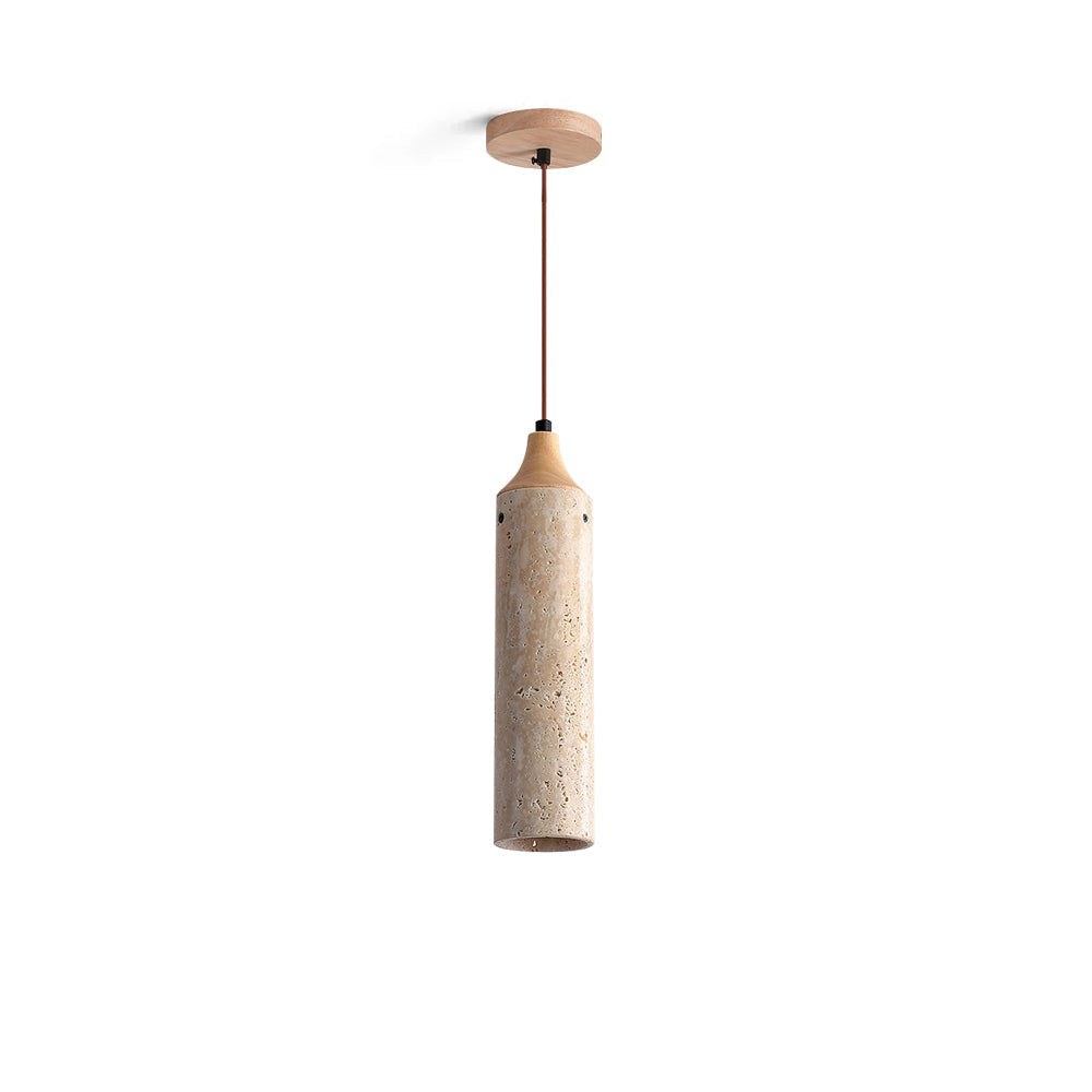 Calvrane Travertine Cylinder Pendant Light
