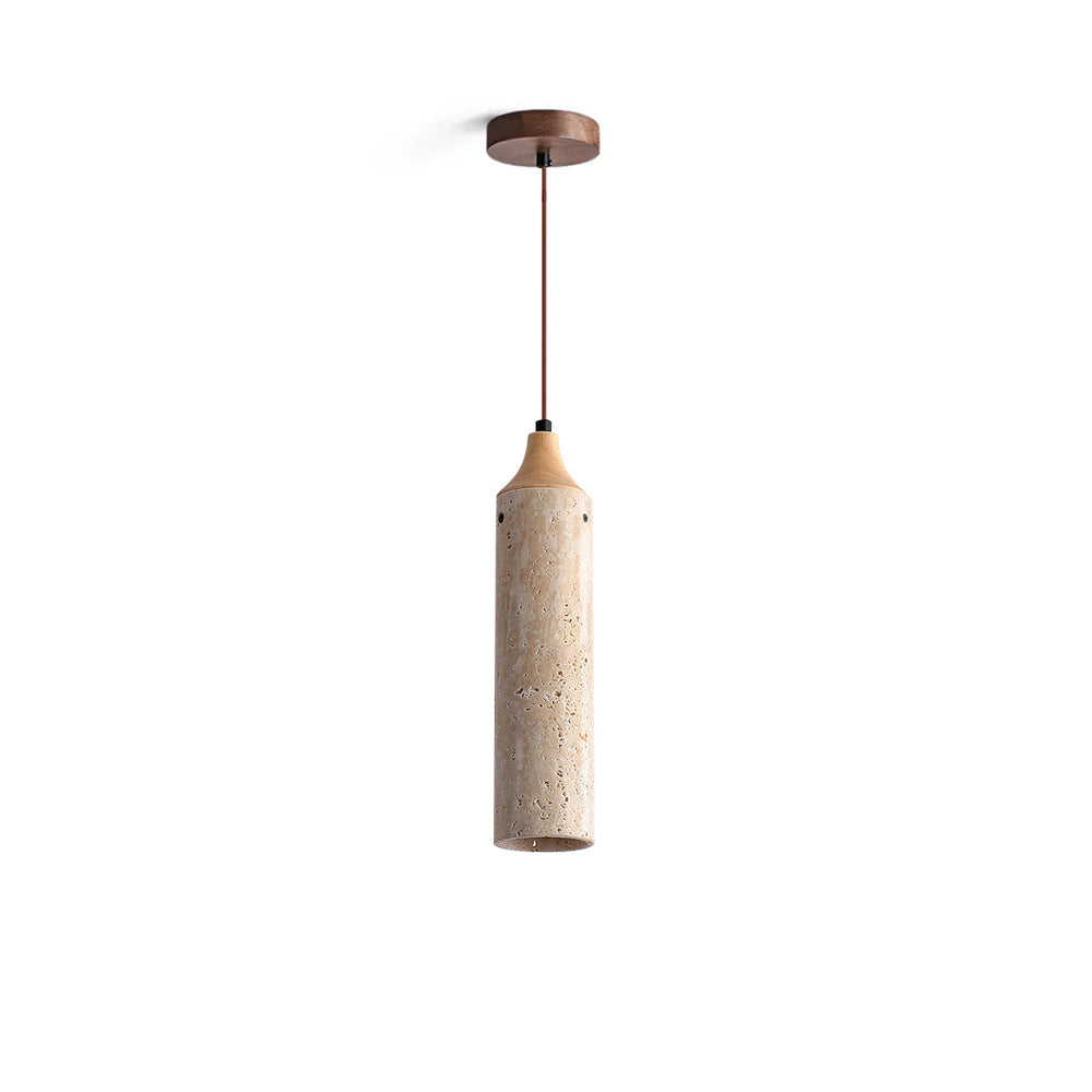 Calvrane Travertine Cylinder Pendant Light