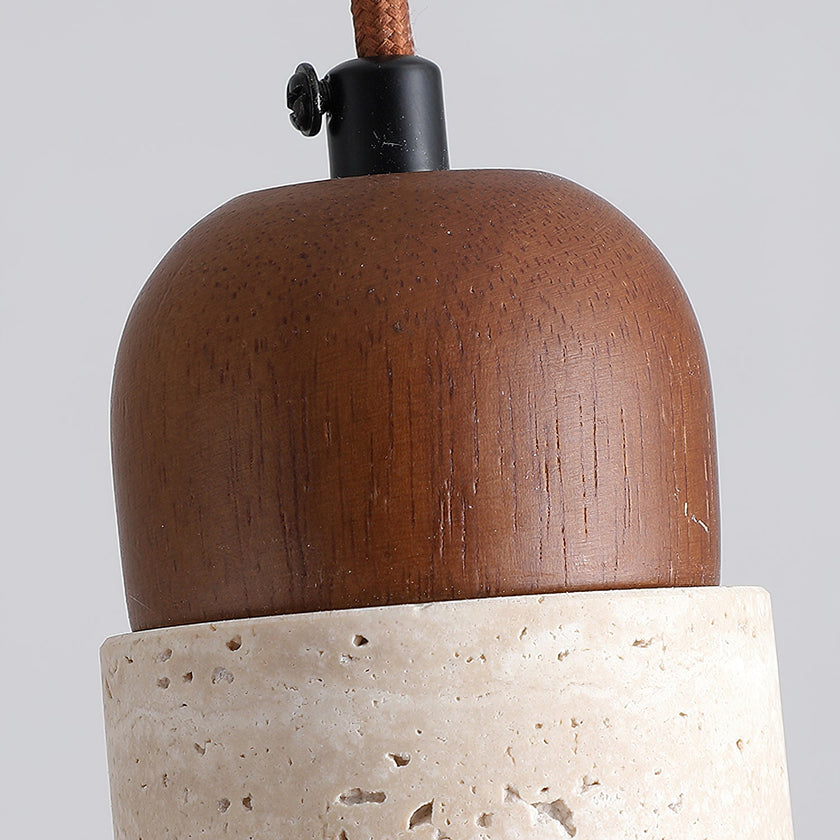 Calvrane Travertine Cylinder Pendant Light