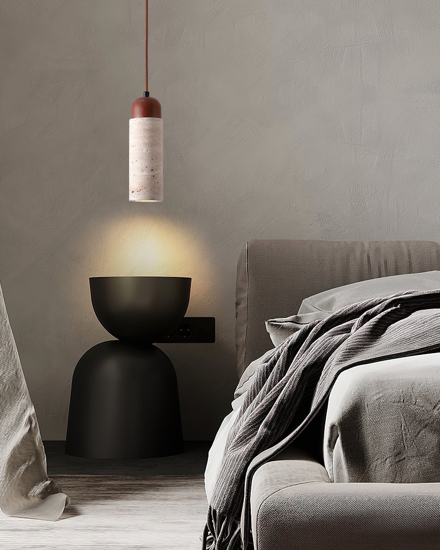 Calvrane Travertine Cylinder Pendant Light