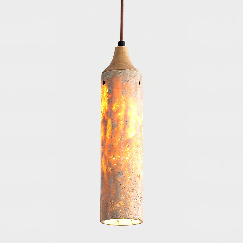 Calvrane Travertine Cylinder Pendant Light