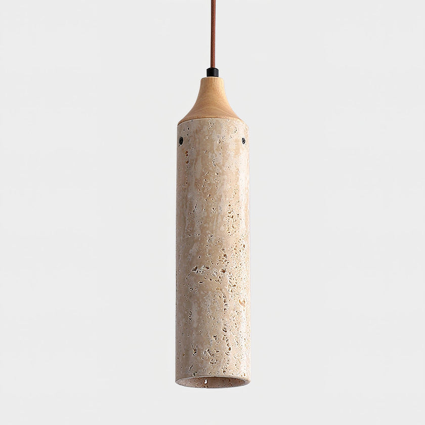 Calvrane Travertine Cylinder Pendant Light
