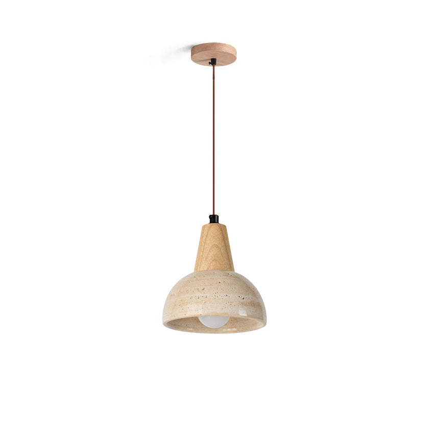 Calvrane Travertine Dome Pendant Light