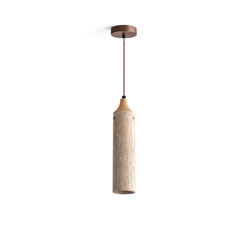Calvrane Travertine Cylinder Pendant Light