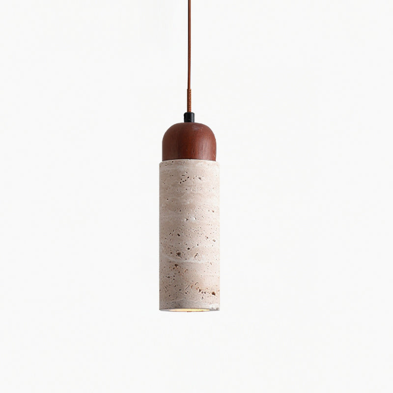 Calvrane Travertine Cylinder Pendant Light