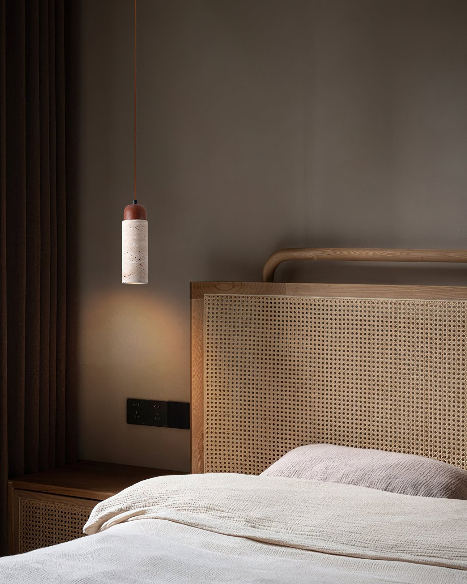 Calvrane Travertine Cylinder Pendant Light