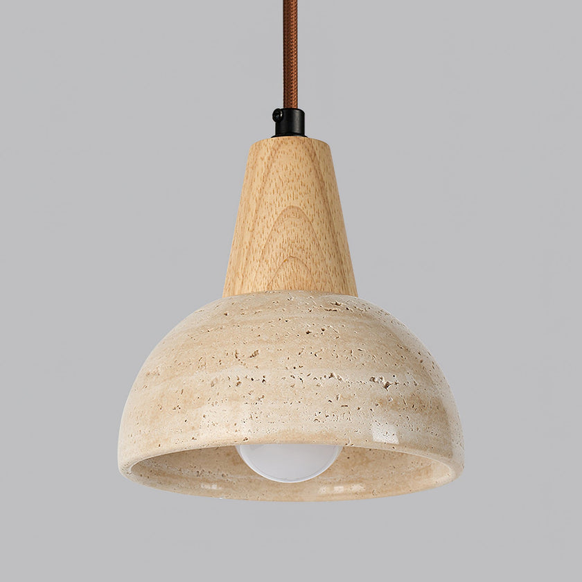Calvrane Travertine Dome Pendant Light