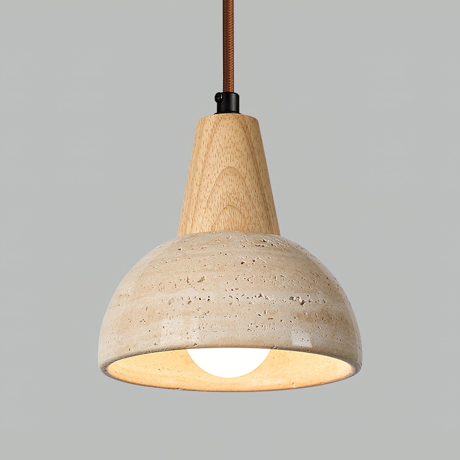 Calvrane Travertine Dome Pendant Light