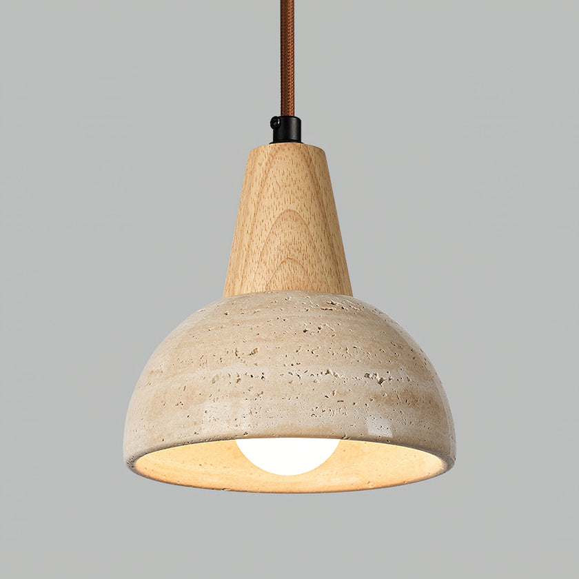 Calvrane Travertine Dome Pendant Light