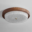 Modern Woodgrain Glass Flush Mount Ceiling Lamp