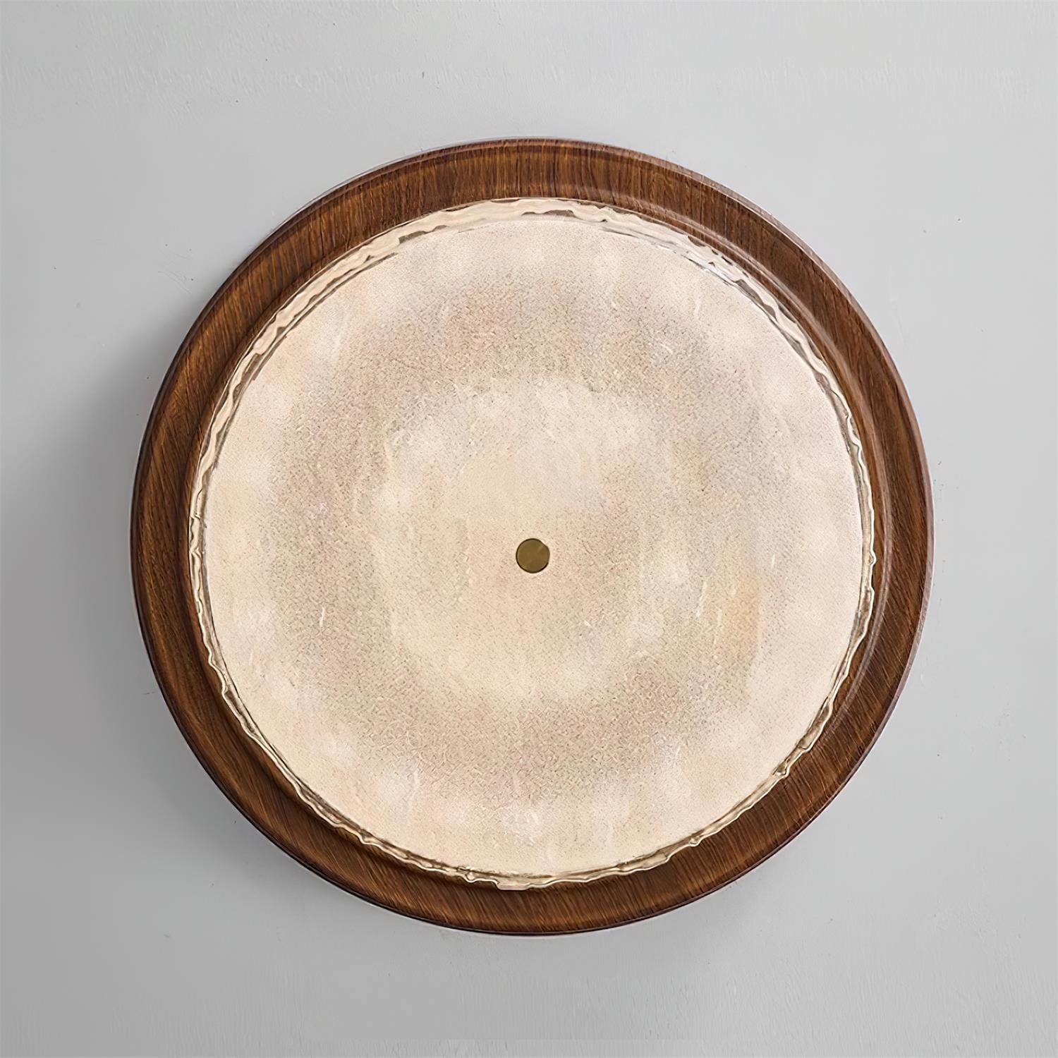 Modern Woodgrain Glass Flush Mount Ceiling Lamp