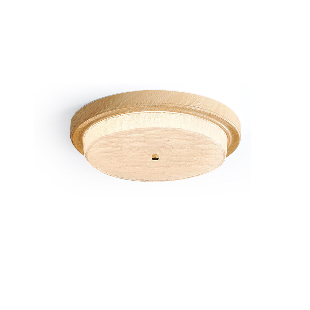 Modern Woodgrain Glass Flush Mount Ceiling Lamp
