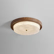 Modern Woodgrain Glass Flush Mount Ceiling Lamp