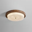 Modern Woodgrain Glass Flush Mount Ceiling Lamp