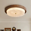 Modern Woodgrain Glass Flush Mount Ceiling Lamp