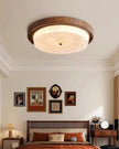 Modern Woodgrain Glass Flush Mount Ceiling Lamp