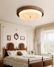 Modern Woodgrain Glass Flush Mount Ceiling Lamp