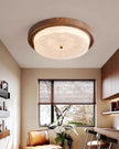 Modern Woodgrain Glass Flush Mount Ceiling Lamp