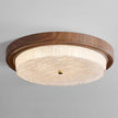 Modern Woodgrain Glass Flush Mount Ceiling Lamp